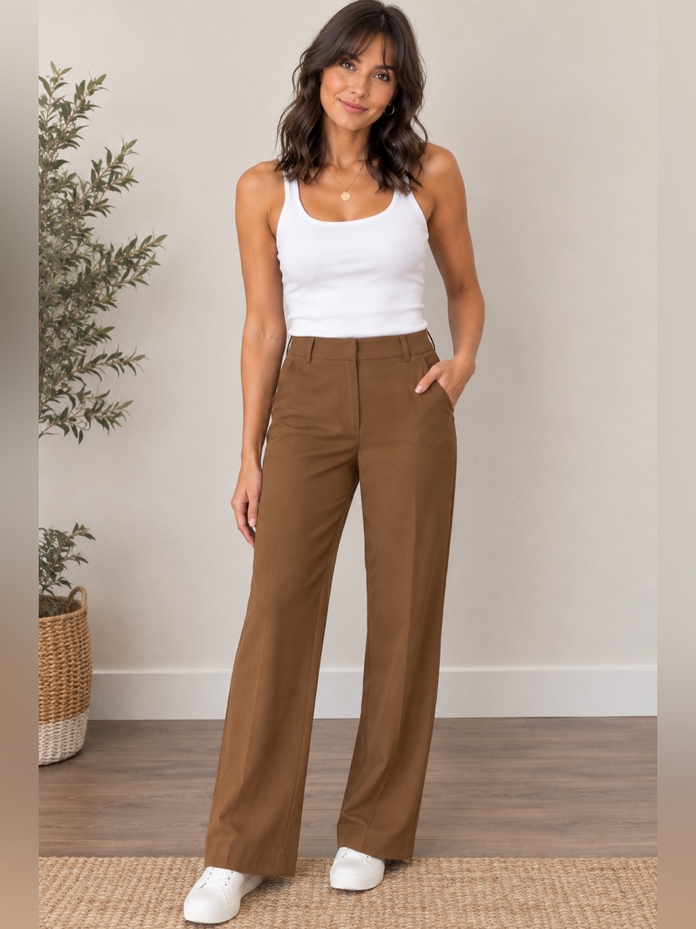 Worthington Straight-Leg Pants - Camel